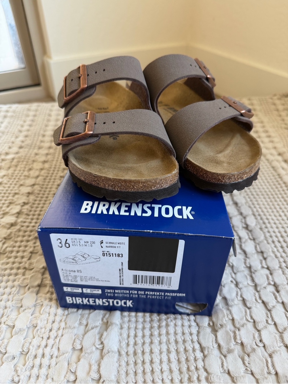 NIB Birkenstocks Womens 36 Mocha Brown Arizona Birkibuc - Picture 9 of 10